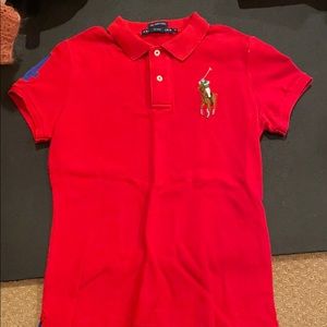 Ralph Lauren polo with large rugby player